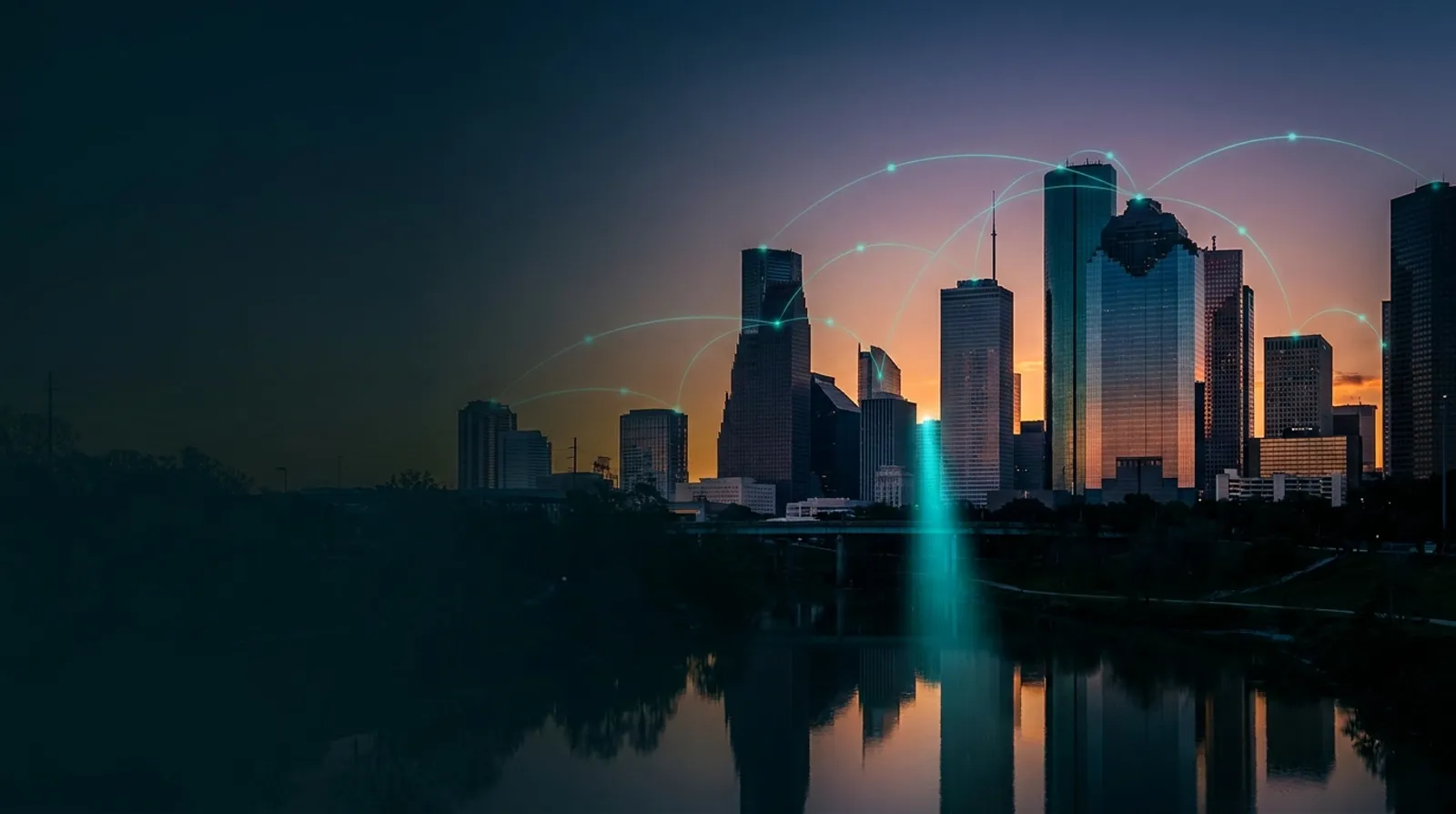 Houston skyline representing local AI automation agency